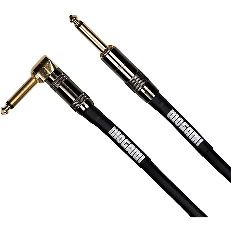 Mogami Platinum Instrument Cable With Right Angle to Straight End Connectors