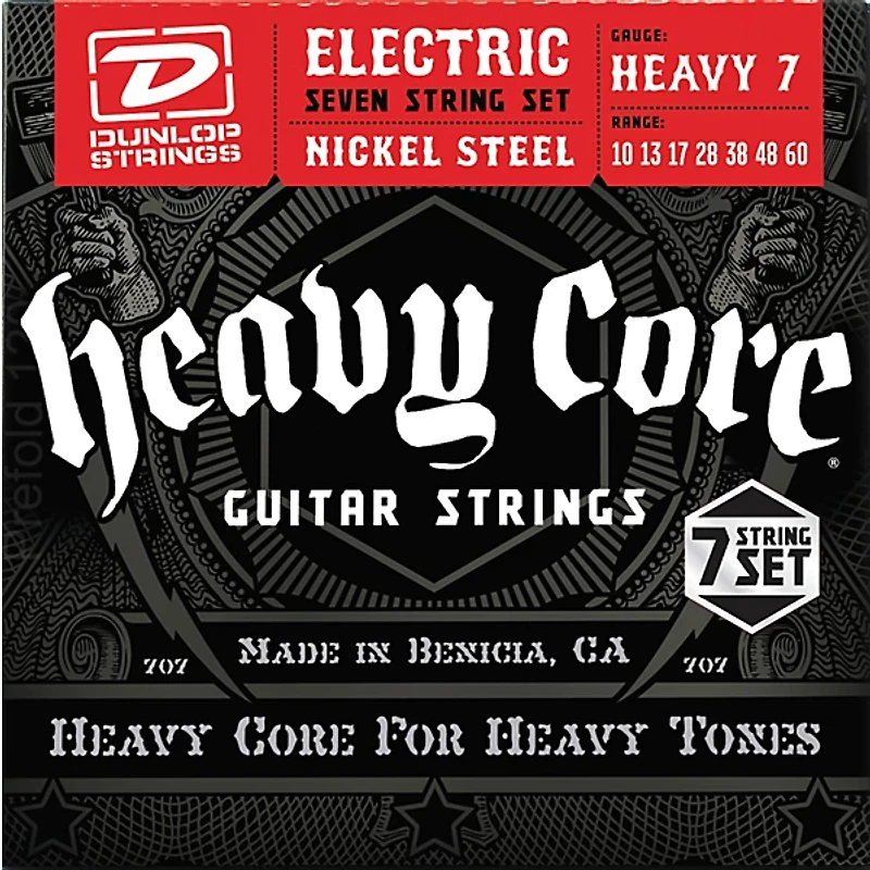 Dunlop Heavy Core 7-String Electric Guitar Strings - Heavy Gauge