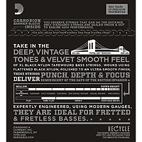 D'Addario ETB92S Black Nylon Tapewound Short Scale Bass Strings