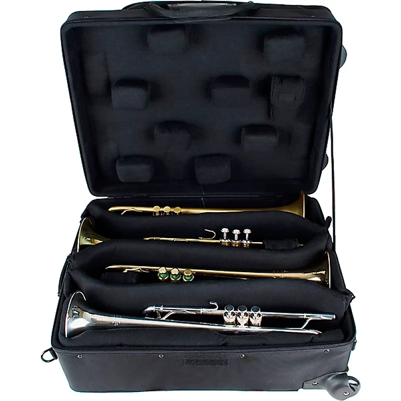 Protec IP301QWL iPAC Quad Trumpet Case with Wheels IP301QWL Black