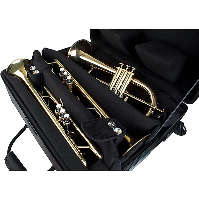 Protec IP301QWL iPAC Quad Trumpet Case with Wheels IP301QWL Black