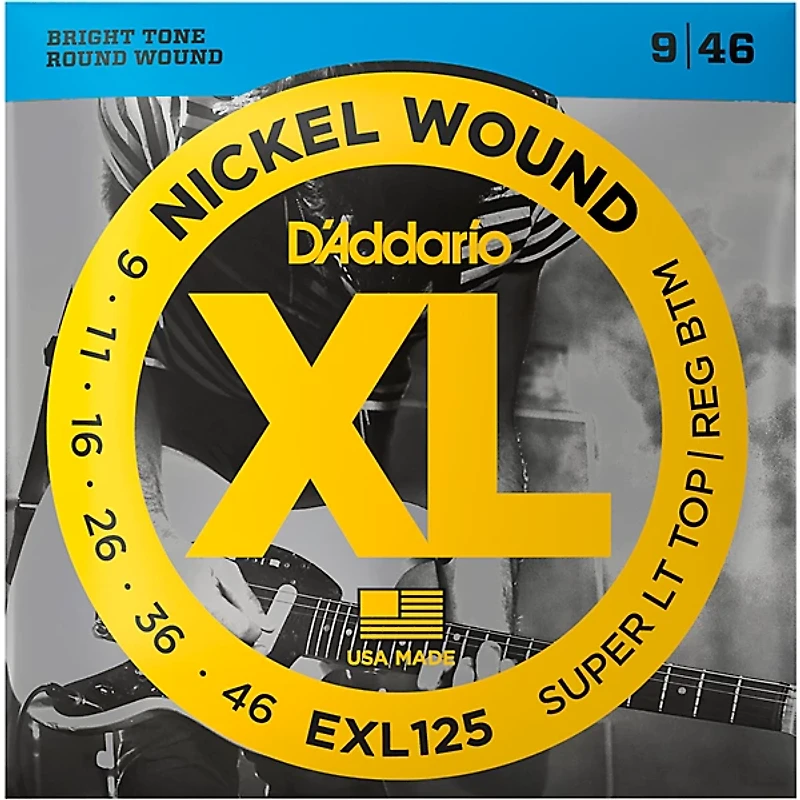 D'Addario EXL125 Super Light Top/Regular Bottom Electric Guitar Strings