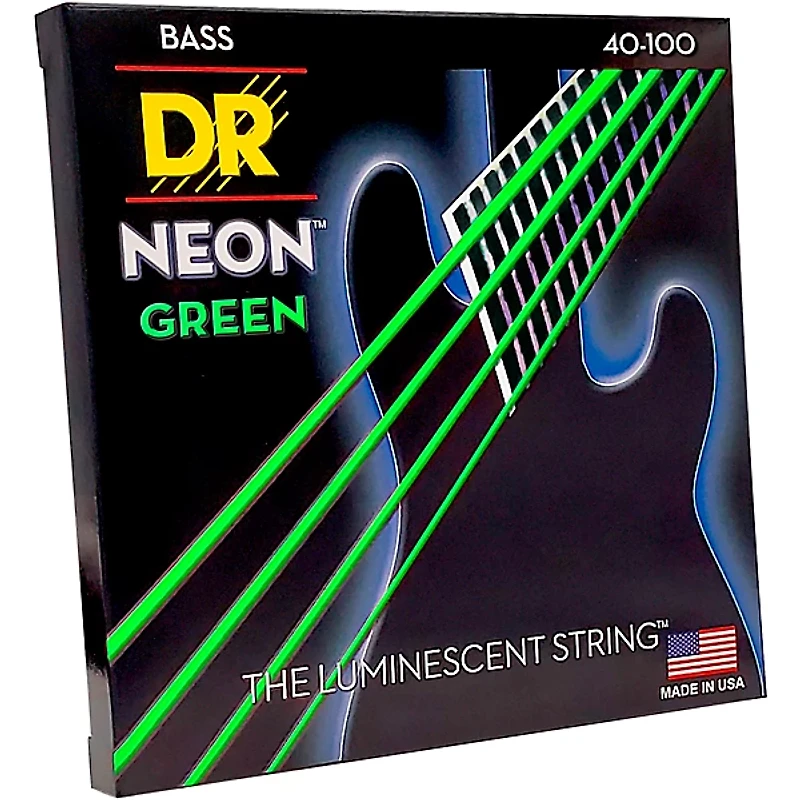 DR Strings NEON Hi-Def Green Bass SuperStrings Light 4-String