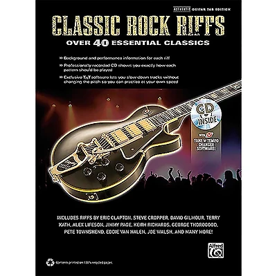 Alfred Classic Rock Riffs Guitar Book & CD