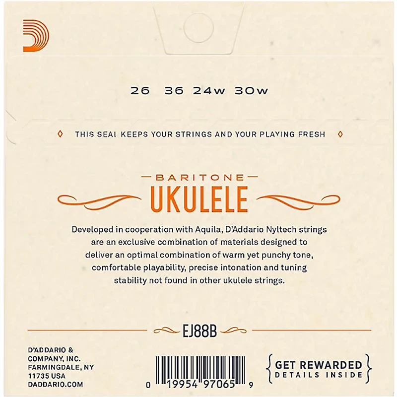 D'Addario EJ88B Nyltech Baritone Ukulele Strings