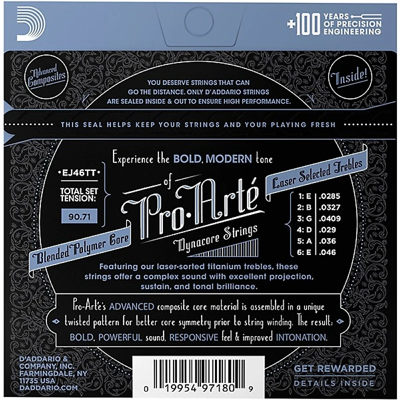D'Addario EJ46TT ProArte DynaCore Hard Classical Guitar Strings