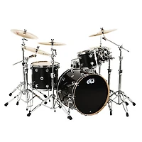 DW Collector's Series 4-Piece Shell Pack With 23" Bass Drum Black Ice Chrome Hardware