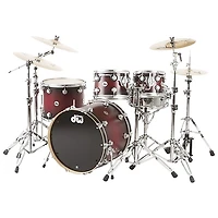 DW Collector's Series Satin Specialty 4-Piece Shell Pack Twisted Cherry to Black Burst Satin Chrome Hardware