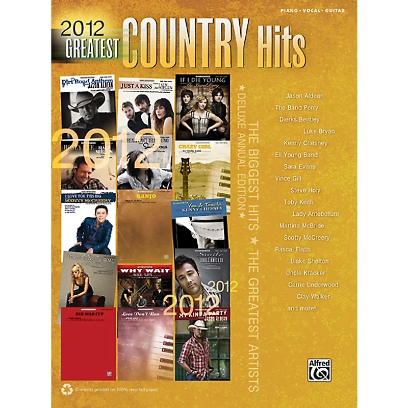 Alfred 2012 Greatest Country Hits PVC Book