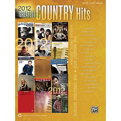Alfred 2012 Greatest Country Hits PVC Book