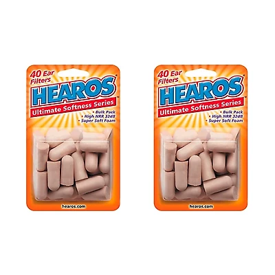 Hearos Ultimate Softness Bulk Pack Ear Plugs 20 Pair (Pack of 2)