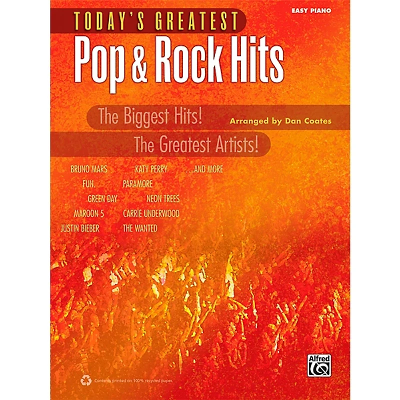 Alfred Today's Greatest Pop & Rock Hits Easy Piano Book