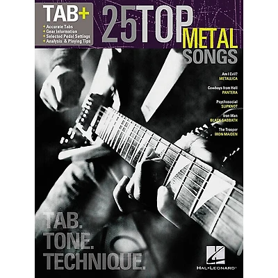 Hal Leonard 25 Top Metal Songs from Guitar Tab + Songbook Series - Tab, Tone & Technique