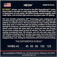 DR Strings Hi-Def NEON White Coated Medium 5-String Bass Strings