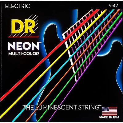 DR Strings Hi-Def NEON Multi-Color Coated Lite Electric Guitar Strings