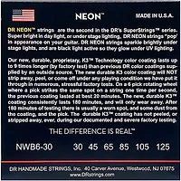 DR Strings Hi-Def NEON White Coated Medium 6-String Bass Strings