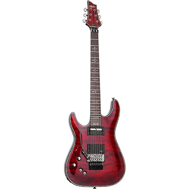 Schecter Guitar Research Hellraiser C-1 With Floyd Rose Sustaniac Left-Handed Electric Guitar Black Cherry