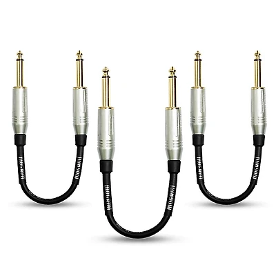 Mogami 1/4" Straight Patch Cable, 8" (3-Pack)