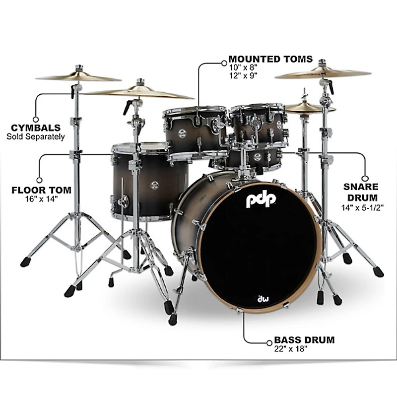 PDP by DW Concept Maple 5-Piece Shell Pack