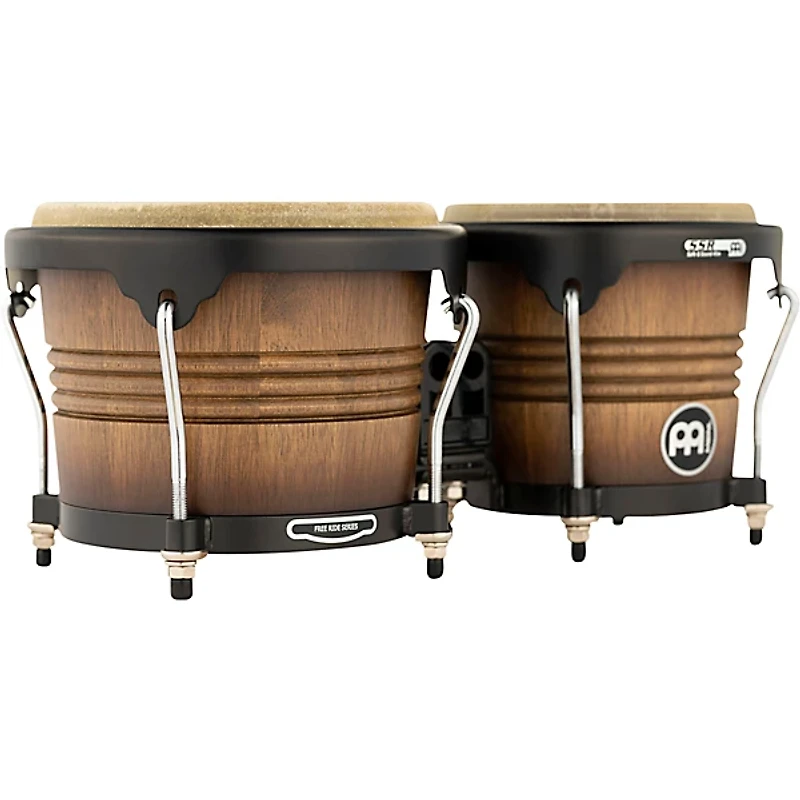 MEINL Free Ride Series Matte Wood Bongos Antique Tobacco Burst 6.75 & 8 in.