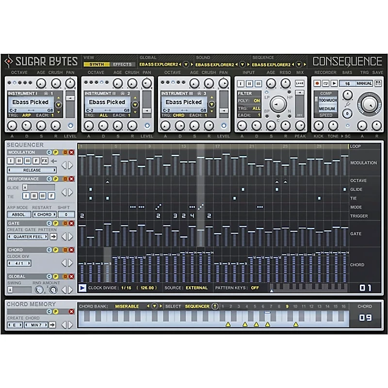 SUGAR BYTES Consequence Chord Synquencer Plug-in (Download)