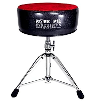Pork Pie Round Drum Throne - Black Sparkle with Red Crush Top