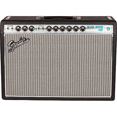 Fender '68 Custom Deluxe Reverb 22W 1x12 Tube Guitar Combo Amp With Celestion G12V-70 Speaker Black