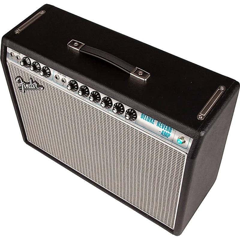 Fender '68 Custom Deluxe Reverb 22W 1x12 Tube Guitar Combo Amp With Celestion G12V-70 Speaker Black