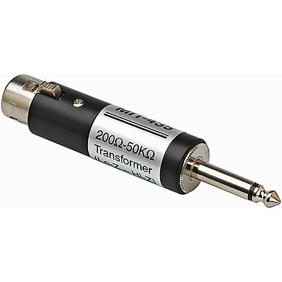 Hosa MIT435 XLR Female LO-Z to 1/4" TS Male HI-Z Microphone Input Impedance Transformer