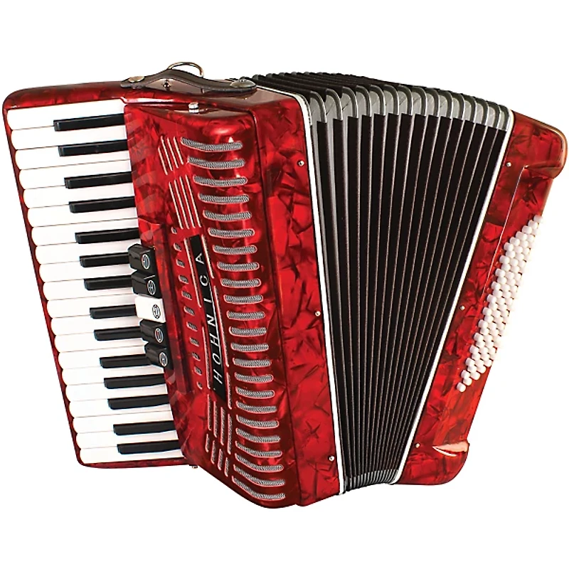 Hohner Hohnica 1305 Beginner 72 Bass Accordion Red