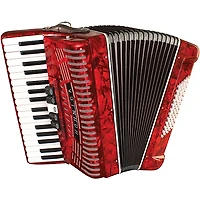 Hohner Hohnica 1305 Beginner 72 Bass Accordion Red