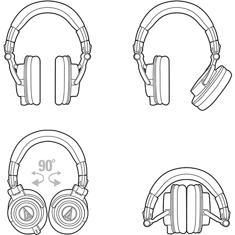 Audio-Technica ATH-M50x Closed-Back Studio Monitor Headphones -
