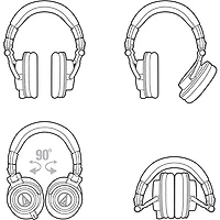 Audio-Technica ATH-M50x Closed-Back Studio Monitor Headphones -