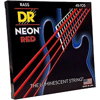 DR Strings Hi-Def NEON Red Coated Medium 4-String (45-105) Bass Guitar Strings
