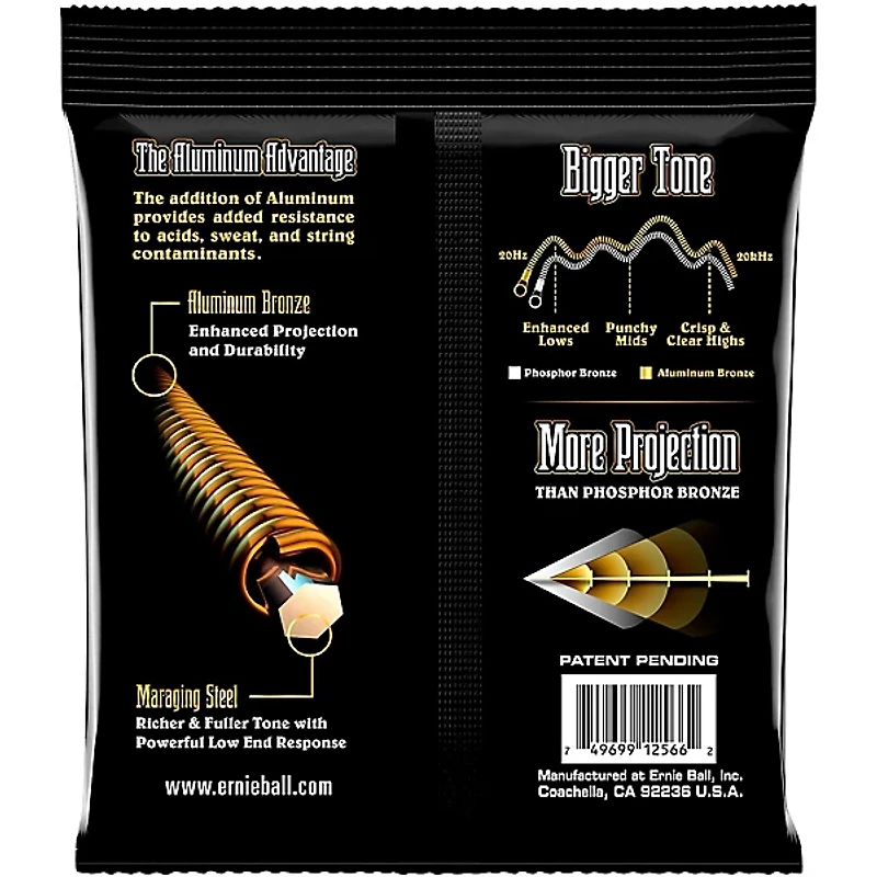 Ernie Ball Aluminum Bronze Medium Light Acoustic Guitar Strings