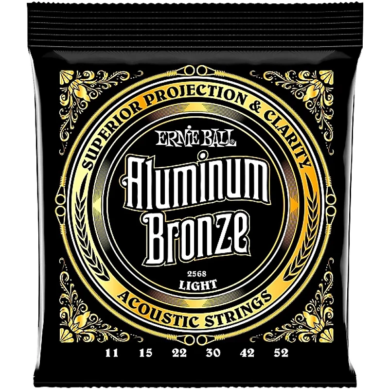 Ernie Ball Aluminum Bronze Acoustic Guitar Strings - Light (11--52)