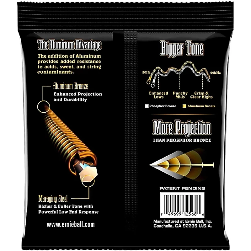 Ernie Ball Aluminum Bronze Acoustic Guitar Strings - Light (11--52)