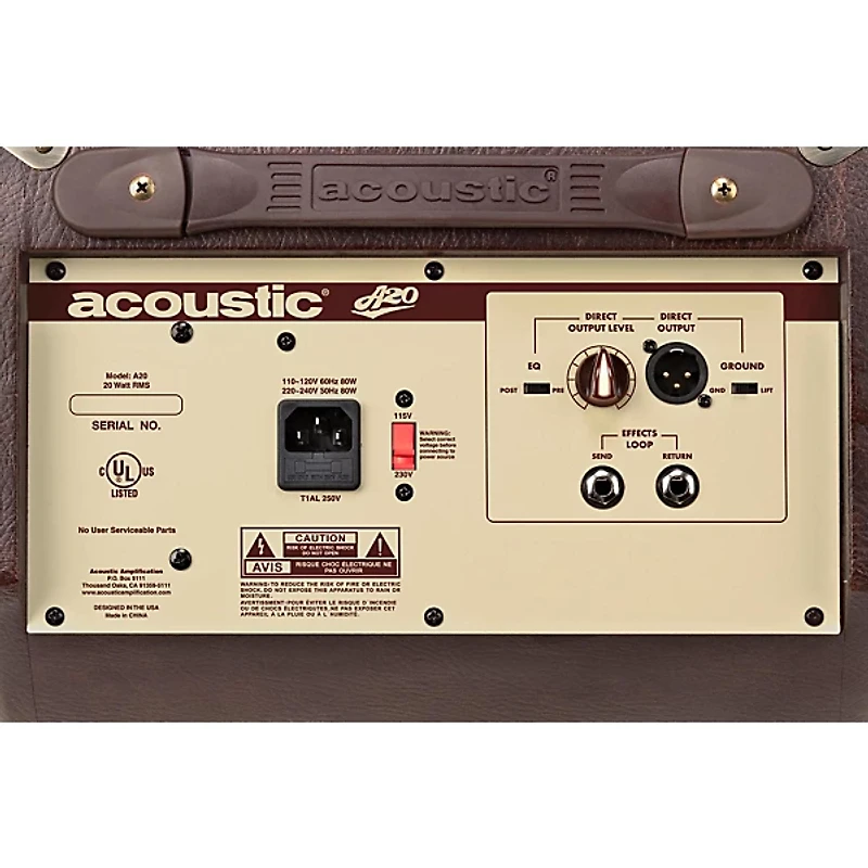 Acoustic A20 20W Acoustic Guitar Amplifier - Brown/Tan
