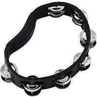 MEINL Handheld Guiro Tambourine With Double-Row Steel Jingles Black