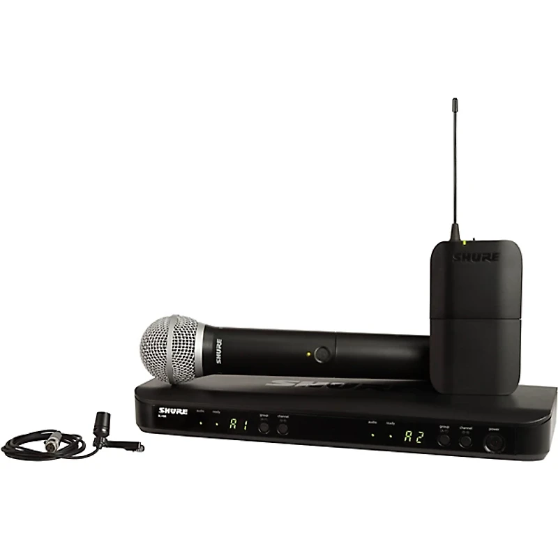 Shure BLX1288 Combo System With CVL Lavalier Microphone and PG58 Handheld Microphone