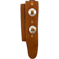 Perri's 2.5" Suede Guitar Strap with Conchos Tobacco