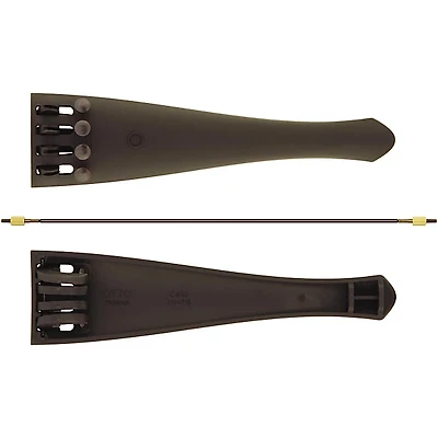 Otto Musica Carbon Composite Cello Tailpiece with Four Built-In Fine Tuners and Braided Steel Tailgut