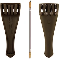 Otto Musica Carbon Composite Violin Tailpiece with Four Built-In Fine Tuners and Braided Steel Tailgut
