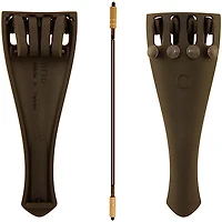 Otto Musica Carbon Composite Viola Tailpiece with Four Built-In Fine Tuners and Braided Steel Tailgut 16-17-in. Viola