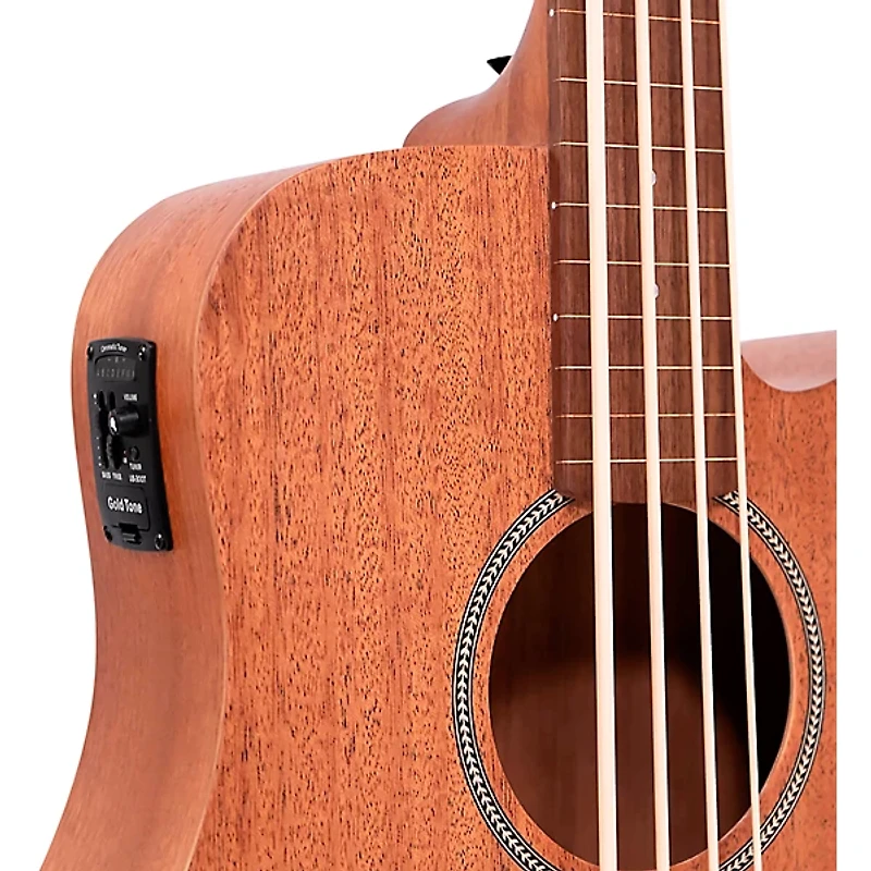 Restock Gold Tone M-Bass25FL 25" Scale Fretless Acoustic-Electric Bass Guitar - Natural