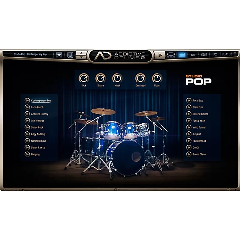 XLN Audio Addictive Drums 2  Studio Pop Software Download