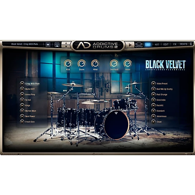 XLN Audio Addictive Drums 2  Black Velvet Software Download