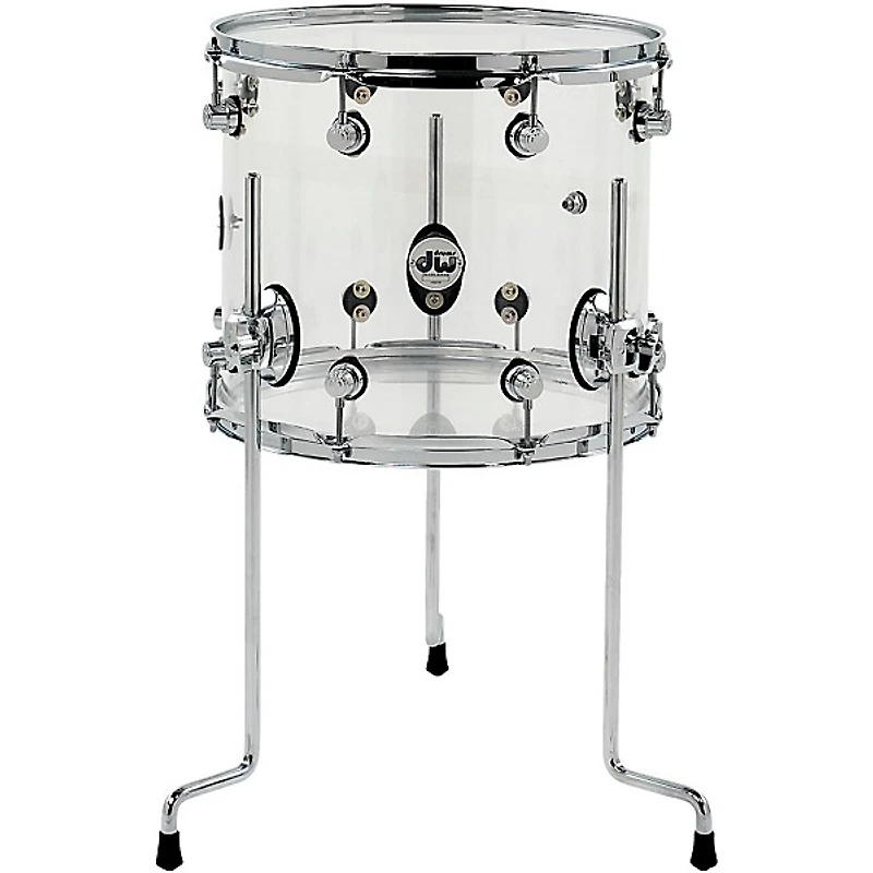 DW Design Series Acrylic Floor Tom With Chrome Hardware
