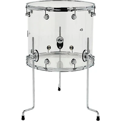 DW Design Series Acrylic Floor Tom With Chrome Hardware 18 x 16 in. Clear