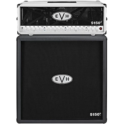 EVH 5150III 100W Guitar Tube Head, Ivory With 5150III 4x12 Guitar Cab, Black